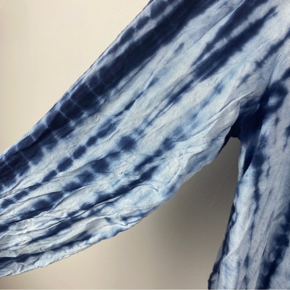 CLAUDIA Richard Tie Dye Boho Floral Lace Blouse XL Blue - Picture 5 of 11